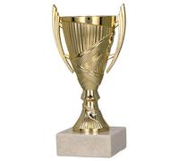 Larius Coppa vincente con/senza incisione (personalizzabile) - Trofeo Calcio con base in marmo - 3 colori, regalo e premio d'onore per tornei, bambini, club