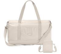 Larkson Borsa da Viaggio Pieghevole Uomo & Donna Beige - Magnus - Packable Weekender 40L - Borsone da Viaggio con Cinghia per Trolley - Pieghevole in Piccola Borsa a Tracolla - Ultraleggera