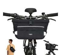 LARKSON Borsa Manubrio Bici Nero - Lasse - 2 in 1 Borsa Bicicletta e Tracolla - Borsa Bikepacking per Manubrio Anteriore con Riflesso - Idrorepellente