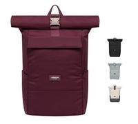 LARKSON Rucksack Damen Herren Rot - No 4 - Rolltop Backpack mit Laptopfach Uni, Arbeit & Fahrrad - Großer Reiserucksack - Wasserabweisend