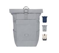 LARKSON Zaino Donna Uomo Grigio - No 4 Large - Zaino Da Viaggio Con Scomparto Per Laptop Da 16 Pollici - Zainetto Grande Con Cinghia Per Trolley - Idrorepellente