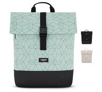 LARKSON Zaino Donna Uomo Menta - Tammo | Roll-top per lavoro, università e bici, con scomparto per laptop da 16 pollici, Impermeabile
