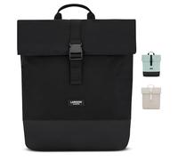 LARKSON Zaino Donna Uomo Nero - Tammo | Roll-top per lavoro, università e bici, con scomparto per laptop da 16 pollici, Impermeabile
