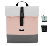 LARKSON Zaino Donna Uomo Rosa Grigio - Tammo | Roll-top per lavoro, università e bici, con scomparto per laptop da 16 pollici, Impermeabile