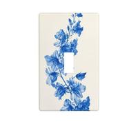 Larkspur - Copertura decorativa per interruttore della luce, motivo floreale, 1 banda, per cucina, casa colonica, camera da letto, bagno, decorazione artistica