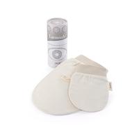 Larminly Guanti Esfolianti in Seta Grezza - Set 2 Pezzi Viso e Corpo - Esfoliazione Naturale Delicata, Rimozione Cellule Morte, Prepara la Pelle a Skincare e Abbronzatura - Uomo Donna 100% silk