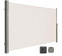 LARMNEE Tenda Laterale 160 x 400 cm (A x L), Tenda Avvolgibile per Balcone e Terrazzo, Protezione Privacy, Frangivista, Parasole, Separatore, Beige EBE164BP02
