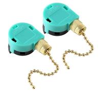 Laroal 2 Pezzi Interruttore a Catena a 3 velocità 4 Fili Sostituzione ZE-268S6 Interruttore di Controllo della velocità per lampadario (Verde)