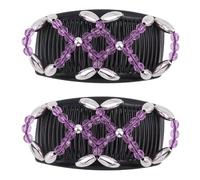 Laroal 2 pezzi pettine magico elastico minimalista per capelli spessi e fini fermagli per capelli doppi durevoli per acconciature fai da te accessori per capelli da ragazza (viola)