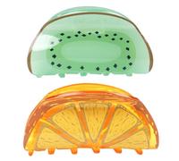Laroal 2 pinzas para El Pelo con Forma de fruta, accesorios acrílicos de limón y Kiwi, llamativas y duraderas, Tamaño 9,5 x 5 cm y 8 x 4,5 cm