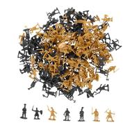 Laroal 200 Pezzi Mini soldatini Modello Soldatini in Miniatura Figure 1:72 Soldati medievali Figure Playset Soldatini in plastica Soldati Romani Decorazioni per Torte (Grigio/Oro)