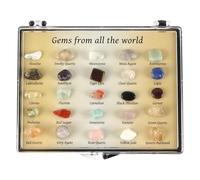 Laroal 25 Pezzi Cristalli e Pietre preziose Set di Cristalli Cristalli Pietre preziose Pietre preziose Naturali alla rinfusa Pietre grezze Ghiaia di Cristallo Bilanciamento Yoga