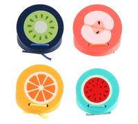 Laroal 4 Pezzi di Legno Modello Frutta batacchio Arancia Kiwi Anguria Dito Shaker Strumento a percussione per Regali Feste Aula 5,5x5,5 cm
