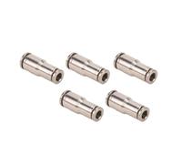 Laroal 5 Pezzi da 6 mm a 8 mm ID Tubo in Ottone nichelato Dritto riduzione Push to Connect Raccordo Pneumatico Push Lock