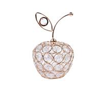 Laroal Adorno de fruta con Forma de manzana de Cristal Brillante, escultura de fruta Artificial, decoración de Centro de Mesa para Mesa de comedor en casa, boda, Fiesta de cumpleaños (Dorado)