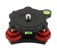 Laroal Base di livellamento per treppiede in Lega di Alluminio, livella per Telecamera con livella a Bolla, Testa a Tre Assi, Filettatura da 3/8", Angolo preciso Regolabile +/-5 Gradi