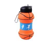 Laroal Botella de Agua con Forma de baloncesto Botella de Agua Deportiva Botella de Agua plegable con Forma de baloncesto con llavero Botella de Agua con Forma de baloncesto de 550 ml