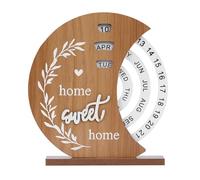 Laroal Calendario perpetuo della Luna Calendario da Tavolo Rotante retrò in Legno Creativo Fai da Te Decorazioni per L'Ufficio Domestico Adatte per Regali