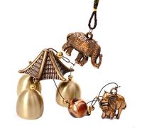 Laroal Campanas de Viento, campanas de Viento de Metal Vintage, campanas de la Suerte chinas de Feng Shui, Adorno colgante para decoración del hogar y El jardín (Elefante)