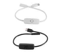 Laroal Cavo di prolunga USB da 2 pezzi tipo C maschio a femmina con interruttore a pulsante 501 Cavo di prolunga di alimentazione tipo C maschio e femmina Uscita di alimentazione USB da 30 cm