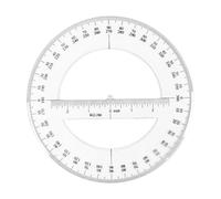 Laroal Goniometro a cerchio completo da 360 gradi, 20 cm, strumenti di misurazione matematica in plastica, righello per goniometri rotondi, goniometro a cerchio completo per aula, ufficio, trasparente