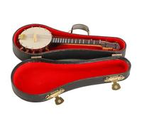 Laroal Mini Banjo Modello in Miniatura in Legno Strumento Musicale Figurina con Supporto e Scatola Ideale Regalo di Compleanno per Insegnanti Clienti Amici e Persone Cari Banjo da 14 cm