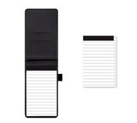 Laroal Mini Blocco Note Tascabile A7 Porta Set Piccolo Blocco Note Porta Penna con 48 Fogli PU Mini taccuino Tascabile con 2 ricariche per Blocco Note Memo Book per Ufficio Scuola (Nero)