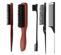 Laroal Pezzi Spazzola per Capelli Liscia con setole di Cinghiale, Pettine per cotonare, Spazzola per Toupet, Spazzola per la Cura dei Capelli, Strumenti per Uomini e Donne