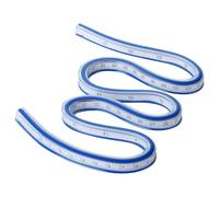 Laroal Regla de PVC flexible de 60 cm, regla curva flexible, claramente marcada, diseño de dos escalones para mayor precisión en la oficina, la escuela, el estudio y la carpintería, color azul