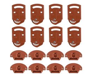 Laroal Ruota dentata per Porta Scorrevole dell'Armadio e Guida per Porta Scorrevole Rullo per Armadio in plastica PA e Materiale in Nylon per mobili da Interno, armadi e mobili (8 Paia)