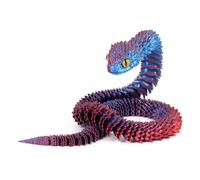 Laroal Serpente Stampato in 3D con Mobilità articolare Animali Stampati in 3D per la Decorazione di casa e Ufficio (sfumatura Rossa e Blu 30 cm)