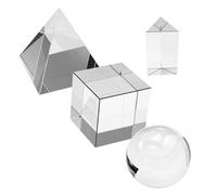 Laroal Set di prismi in Cristallo K9 per Fotografia e Fisica, Include cubo, Prisma Triangolare, Sfera e Piramide di Diverse Dimensioni