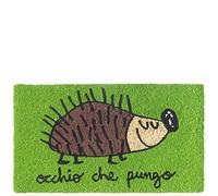 Laroom Zerbino design Occhio Che Pungo, Jute & Base antiscivolo, verde, 40 x 70 x 1,8 cm