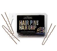 LaRosa Spille per capelli ondulati 6,5 cm - A forma di U in metallo solido - Adatto per saloni di parrucchieri - 1 confezione x 40 pezzi - Oro opaco