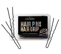 LaRosa Spille per capelli ondulati 6,5 cm - A forma di U in metallo solido - Adatto per saloni di parrucchieri - 1 confezione x 40 pezzi - Bruno