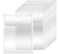 Larrel 20 sacchetti per documenti, 13 x 18 cm, piccole buste in plastica con chiusura a bottone, tasche per documenti, riutilizzabili, impermeabili, per porta ricevute, documenti fotografici
