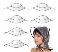 Larrel 6 parapioggia con ombrellone, trasparente, impermeabile, da donna, con protezione solare, riutilizzabile, protegge acconciatura, in plastica, per abbigliamento da pioggia da donna