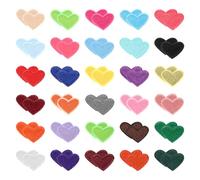 Larrel 62 toppe ricamate a forma di cuore, 31 colori, mini toppe a forma di cuore, da cucire, con ferro da stiro, colorate, ricamate, fai da te, per jeans, vestiti, zaini, fai da te