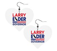 Larry Elder For Governor Orecchini in pelle per donna Orecchini pendenti con ciondolo a forma di cuore con gancio Regali per ragazza adulta