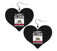 Larry Elder For Governor Orecchini in pelle per donna Orecchini pendenti con ciondolo a forma di cuore con gancio Regali per ragazza adulta