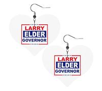 Larry Elder For Governor Orecchini in pelle per donna Orecchini pendenti con ciondolo a forma di cuore con gancio Regali per ragazza adulta