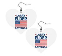 Larry Elder For Governor Orecchini in pelle per donna Orecchini pendenti con ciondolo a forma di cuore con gancio Regali per ragazza adulta