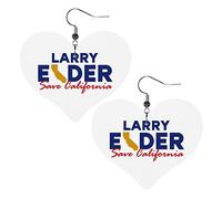 Larry Elder For Governor Orecchini in pelle per donna Orecchini pendenti con ciondolo a forma di cuore con gancio Regali per ragazza adulta
