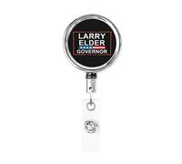 Larry Elder Governor Bobina porta badge in metallo resistente, porta badge retrattile con clip da cintura per porta biglietti da visita dipendente Insegnante 1