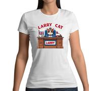 Larry Il Gatto Per Primo Ministro - Maglietta Donna - Elezione PM Divertente