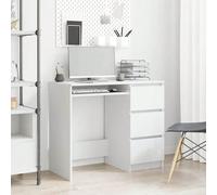 Larryhot Scrivania bianca 90x45x76 cm in legno ingegnerizzato, resistente e durevole, facile da montare, bella, ideale per decorazioni domestiche e regali Arricchisci il tuo ufficio o il tuo soggiorno