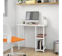 Larryhot Scrivania per computer bianca 80x40x72 cm in MDF e metallo, robusta e durevole, facile da montare, bella, ideale per decorazioni domestiche e regali Come i migliori design, questa scrivania p