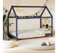 Larryhot Struttura per letto per bambini Grey in legno massello di pino 70x140 cm, un regalo ideale per i bambini Crea un rifugio perfetto nella cameretta dei tuoi bambini con la nostra fantastica str