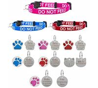 Larryroo, collare per gatti non si nutre in rosso o blu, rilascio di sicurezza e targhetta identificativa con incisione opzionale (rosso, etichetta per il viso di gatto)