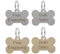 LARRYROO Medaglietta identificativa per cani con incisione personalizzabile, argento o ottone, 38 mm, collare per cuccioli (argento)